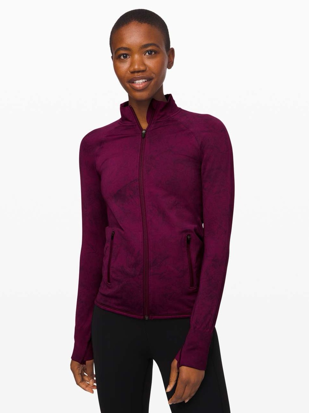 Lululemon Ebb to Train Jacket in “Marvel Wash" Deep Purple Tie Dye